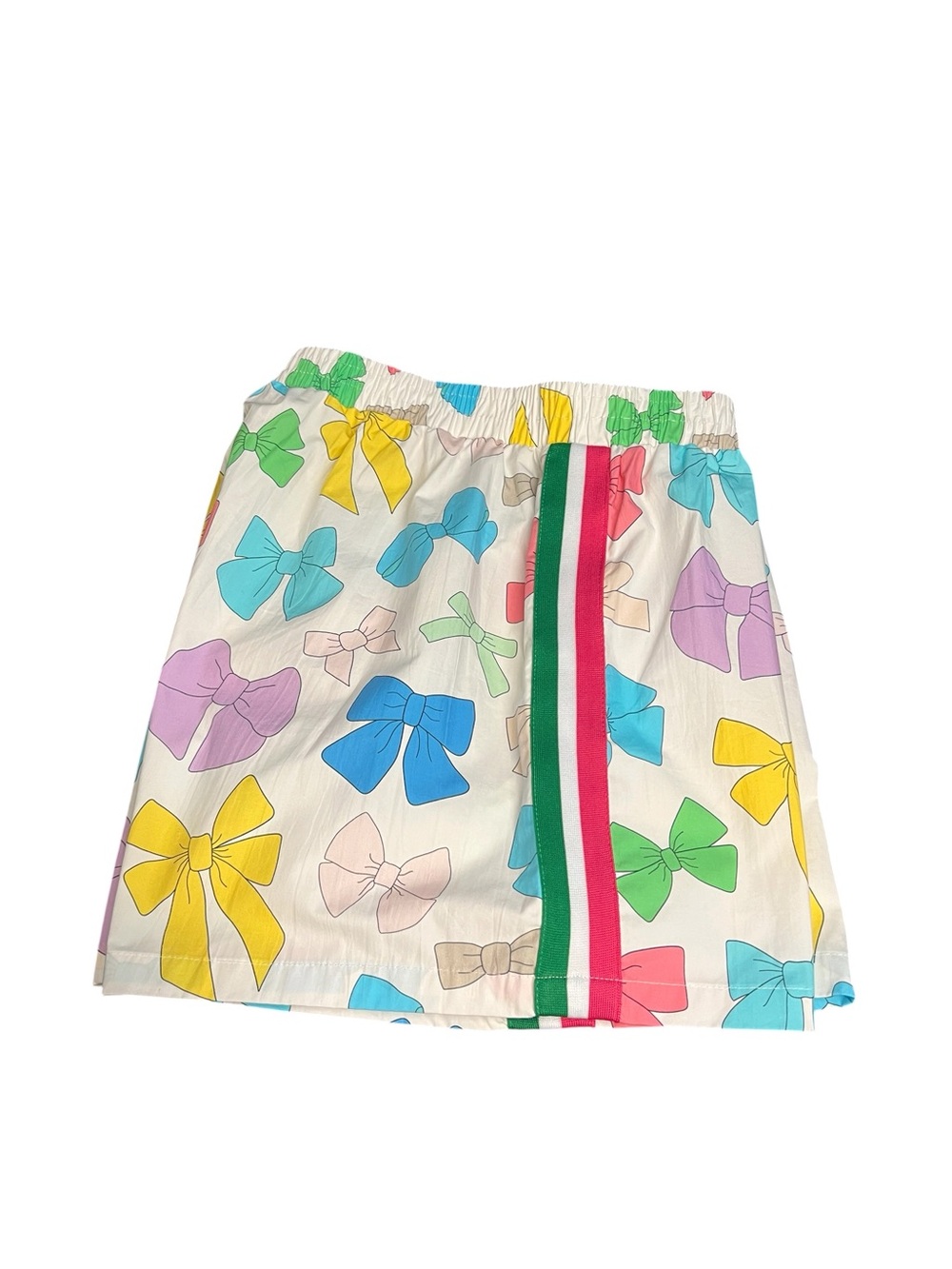 Katydid Women’s White Boxer Shorts with Multicolor Bows and Side Stripes Size XL - Picture 7 of 11